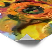 ZONNEBLOEMEN EN ZWARTE HAAN POSTER (Hoek)