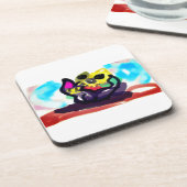 Zonnebloemen en zwarte kat bier onderzetter (Linkerzijde)