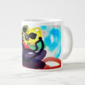 Zonnebloemen en zwarte kat grote koffiekop (Voorkant rechts)