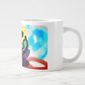 Zonnebloemen en zwarte kat grote koffiekop (Rechts)