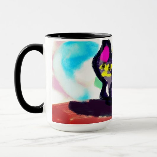 Zonnebloemen en zwarte kat mok (Links)