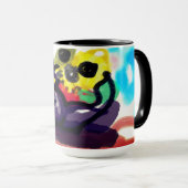 Zonnebloemen en zwarte kat mok (Voorkant rechts)