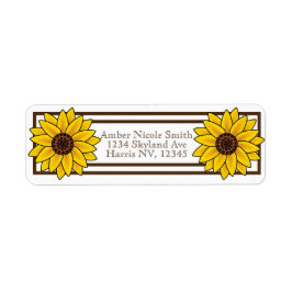 Zonnebloemen Etiket