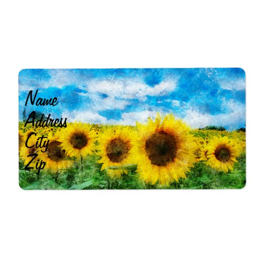 Zonnebloemen Etiket (Voorkant)