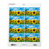 Zonnebloemen Etiket (Full Sheet)