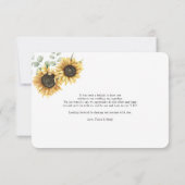 Zonnebloemen Eucalyptpus Greenery Wedding Bedankkaart (Achterkant)