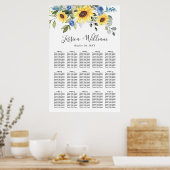 Zonnebloemen Eucalyptus 15 Tabellen ZITPLAATS Poster (Keuken)