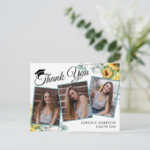 Zonnebloemen Eucalyptus 3 FOTO-Afstuderen Dank u w Briefkaart (Staand voorkant)