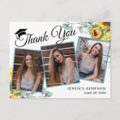 Zonnebloemen Eucalyptus 3 FOTO-Afstuderen Dank u w Briefkaart (Voorkant)