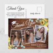 Zonnebloemen Eucalyptus 3 FOTO-Afstuderen Dank u w Briefkaart (Voorkant / Achterkant)