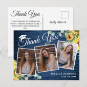 Zonnebloemen Eucalyptus 3 FOTO-Afstuderen Dank u w Briefkaart (Voorkant / Achterkant)