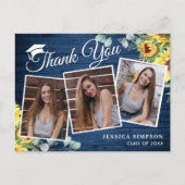 Zonnebloemen Eucalyptus 3 FOTO-Afstuderen Dank u w Briefkaart (Voorkant)