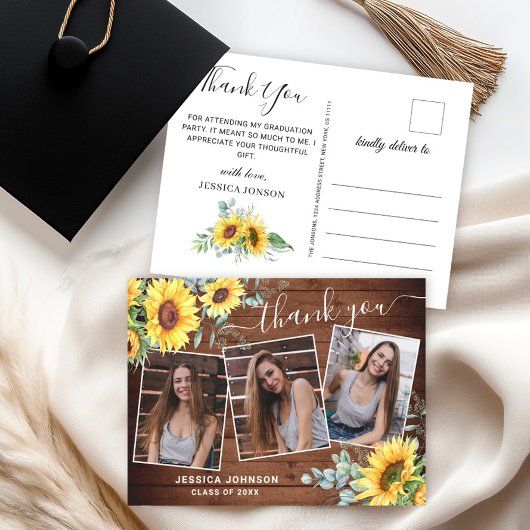 Zonnebloemen Eucalyptus 3 FOTO-Afstuderen Dank u w Briefkaart