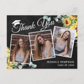 Zonnebloemen Eucalyptus 3 FOTO-Afstuderen Dank u w Briefkaart (Voorkant)