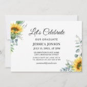 Zonnebloemen Eucalyptus 3 FOTO Graduation Party Kaart (Achterkant)