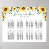 Zonnebloemen Eucalyptus 8 Tafels ZITPLAATS Poster (Voorkant)