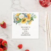 Zonnebloemen Eucalyptus 90th Birthday Servet (Insitu)