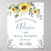 Zonnebloemen Eucalyptus Advice & Wishes Weddenscha Poster (Voorkant)