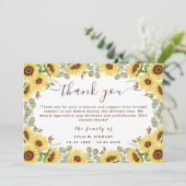 Zonnebloemen Eucalyptus Begrafenis Dank u Kaart (Staand voorkant)