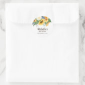 Zonnebloemen Eucalyptus Bladeren Verjaardagsfeest  Ronde Sticker (Tas)