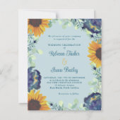 Zonnebloemen Eucalyptus Blauw Bloemen Bruiloft Uit (Voorkant)