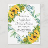 Zonnebloemen Eucalyptus Bloemen Bruiloft Uitnodigi (Voorkant)