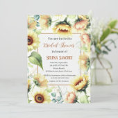 Zonnebloemen Eucalyptus Bloemenbruid Vrijgezellenf Kaart (Staand voorkant)