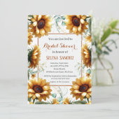 Zonnebloemen Eucalyptus Bloemenbruid Vrijgezellenf Kaart (Staand voorkant)