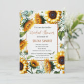 Zonnebloemen Eucalyptus Bloemenbruid Vrijgezellenf Kaart (Staand voorkant)