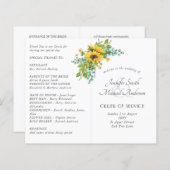 Zonnebloemen Eucalyptus Bloemige Huwelijksprogramm (Voorkant / Achterkant)