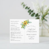 Zonnebloemen Eucalyptus Bloemige Huwelijksprogramm (Staand voorkant)