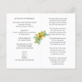 Zonnebloemen Eucalyptus Bloemige Huwelijksprogramm (Achterkant)