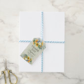 Zonnebloemen Eucalyptus Bruidsborrel Bedankt Cadeaulabel (Met Touw)