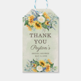 Zonnebloemen Eucalyptus Bruidsborrel Bedankt Cadeaulabel