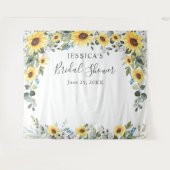 Zonnebloemen Eucalyptus Bruiloft Feest Foto Achter Wandkleed (Voorkant (horizontaal))