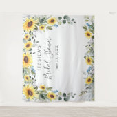 Zonnebloemen Eucalyptus Bruiloft Feest Fotobackdro Wandkleed (Voorkant)