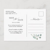 Zonnebloemen Eucalyptus Bruiloft Save the Date Aankondigingskaart (Achterkant)