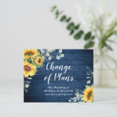 Zonnebloemen Eucalyptus Chic Wedding Change of Pla Briefkaart (Staand voorkant)