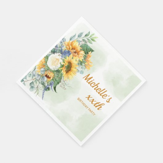 Zonnebloemen Eucalyptus Elke ouderdag Servet (Hoek)