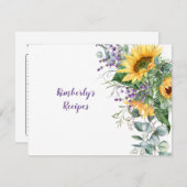 Zonnebloemen, Eucalyptus en Lavender Floral Recipe (Voorkant / Achterkant)