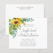 Zonnebloemen Eucalyptus Floral Leaf Wedding Invita (Voorkant / Achterkant)