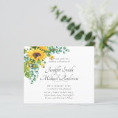 Zonnebloemen Eucalyptus Floral Leaf Wedding Invita (Staand voorkant)