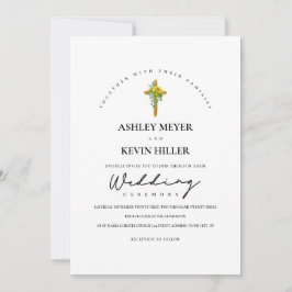 Zonnebloemen & Eucalyptus Foliage Hout Wedding Kaart