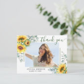 Zonnebloemen Eucalyptus FOTO Afstuderen Dank u P Briefkaart (Staand voorkant)