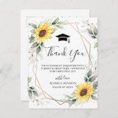 Zonnebloemen Eucalyptus FOTO Afstuderen Dank u wel Aankondigingskaart (Voorkant / Achterkant)