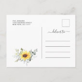 Zonnebloemen Eucalyptus FOTO Afstuderen Dank u wel Aankondigingskaart (Achterkant)