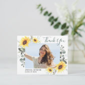 Zonnebloemen Eucalyptus FOTO Afstuderen Dank u wel Briefkaart (Staand voorkant)