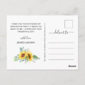 Zonnebloemen Eucalyptus FOTO Afstuderen Dank u wel Briefkaart (Achterkant)