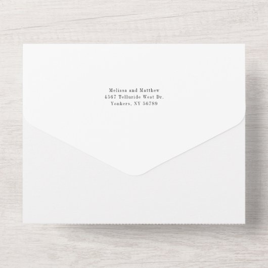 Zonnebloemen Eucalyptus Geometric Wedding All In One Uitnodiging (Achterkant)