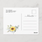 Zonnebloemen Eucalyptus Graduation Party Invitatio Briefkaart (Achterkant)